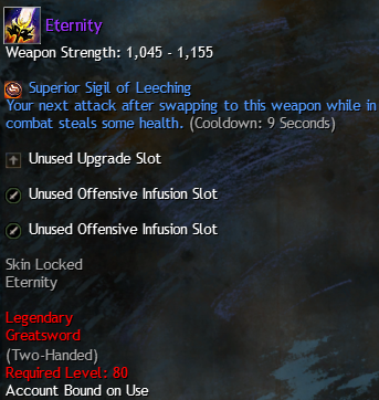 MMOJUGG Guild Wars 2 US Eternity Details View of Item Function and Use