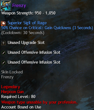 MMOJUGG Guild Wars 2 US Frenzy Details View of Item Function and Use