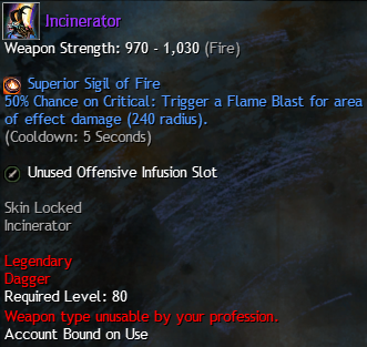 MMOJUGG Guild Wars 2 US Incinerator Details View of Item Function and Use