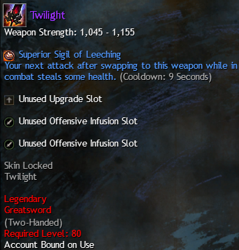 MMOJUGG Guild Wars 2 US Twilight Details View of Item Function and Use