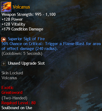MMOJUGG Guild Wars 2 US Volcanus Details View of Item Function and Use