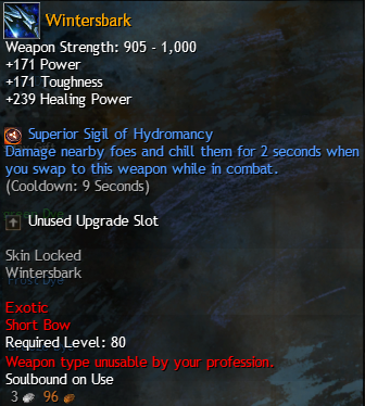 MMOJUGG Guild Wars 2 US Wintersbark Details View of Item Function and Use