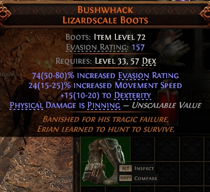 Path of Exile 2 BUSHWHACK LIZARDSCALE BOOTS#937838 Details MMOJUGG Path of Exile 2 BUSHWHACK LIZARDSCALE BOOTS#937838 Details View of Item Function and Use