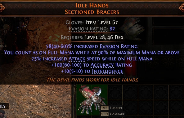 MMOJUGG Path of Exile 2 IDLE HANDS SECTIONED BRACERS#937843 Details View of Item Function and Use