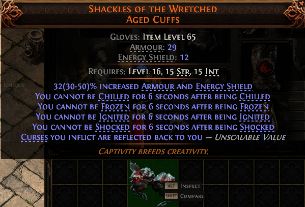MMOJUGG Path of Exile 2 SHACKLES OF THE WRETCHED AGED CUFFS#938313 Details View of Item Function and Use