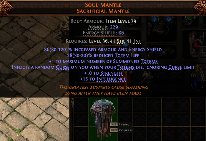 MMOJUGG Path of Exile 2 SOUL MANTLE SACRIFICIAL MANTLE#938320 Details View of Item Function and Use