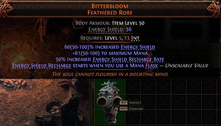 MMOJUGG Path of Exile 2 BITTERBLOOM FEATHERED ROBE#938378 Details View of Item Function and Use