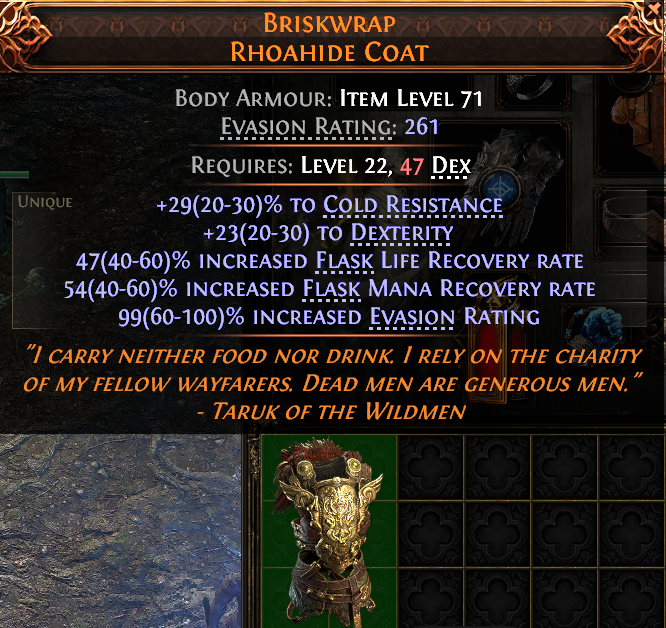 MMOJUGG Path of Exile 2 BRISKWRAP RHOAHIDE COAT#938525 Details View of Item Function and Use