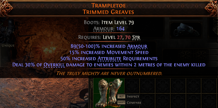 Path of Exile 2 TRAMPLETOE TRIMMED GREAVES#939696 Details MMOJUGG Path of Exile 2 TRAMPLETOE TRIMMED GREAVES#939696 Details View of Item Function and Use