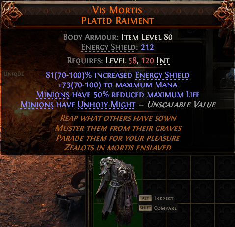 MMOJUGG Path of Exile 2 VIS MORTIS PLATED RAIMENT#939713 Details View of Item Function and Use