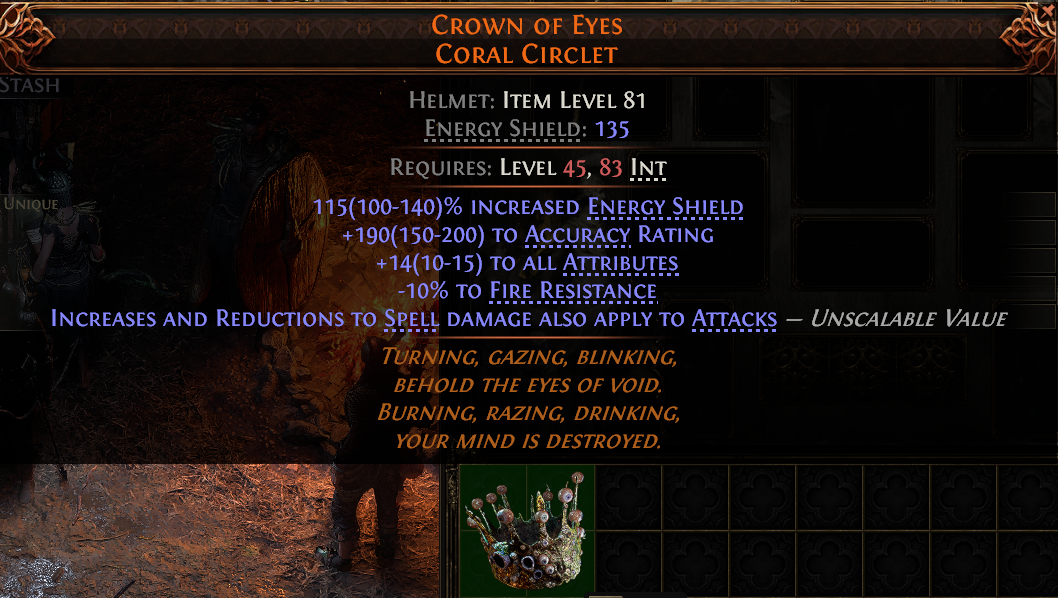 MMOJUGG Path of Exile 2 CROWN OF EYES CORAL CIRCLET#940685 Details View of Item Function and Use