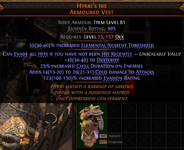 MMOJUGG Path of Exile 2 HYRRI'S IRE ARMOURED VEST#941123 Details View of Item Function and Use