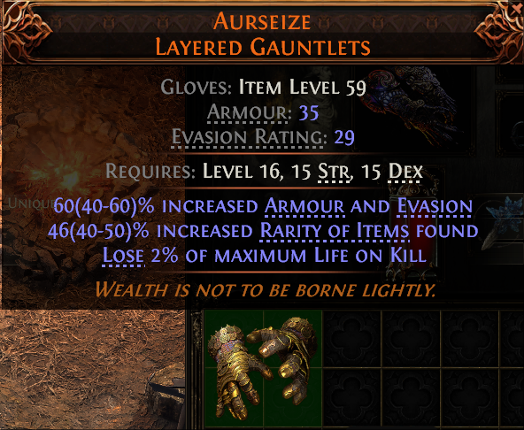 Path of Exile 2 AURSEIZE LAYERED GAUNTLETS#941231 Details MMOJUGG Path of Exile 2 AURSEIZE LAYERED GAUNTLETS#941231 Details View of Item Function and Use