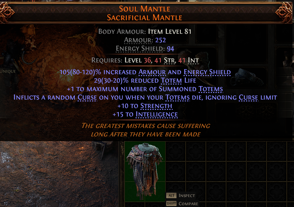 MMOJUGG Path of Exile 2 SOUL MANTLE SACRIFICIAL MANTLE#942018 Details View of Item Function and Use