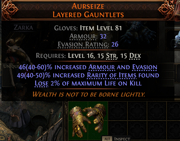 Path of Exile 2 AURSEIZE LAYERED GAUNTLETS#944991 Details MMOJUGG Path of Exile 2 AURSEIZE LAYERED GAUNTLETS#944991 Details View of Item Function and Use