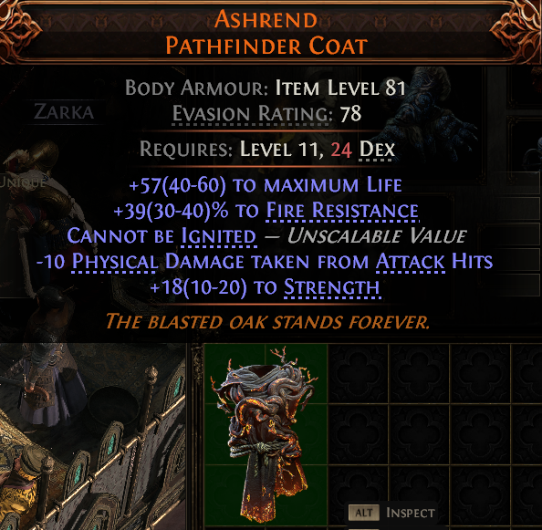 MMOJUGG Path of Exile 2 ASHREND PATHFINDER COAT#945032 Details View of Item Function and Use