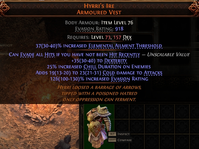 MMOJUGG Path of Exile 2 HYRRI'S IRE ARMOURED VEST#945936 Details View of Item Function and Use