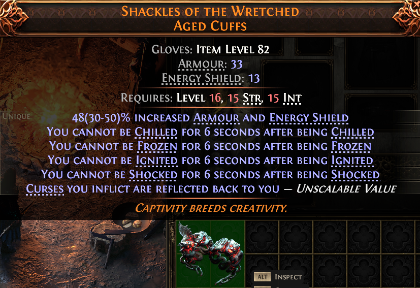 MMOJUGG Path of Exile 2 SHACKLES OF THE WRETCHED AGED CUFFS#946736 Details View of Item Function and Use