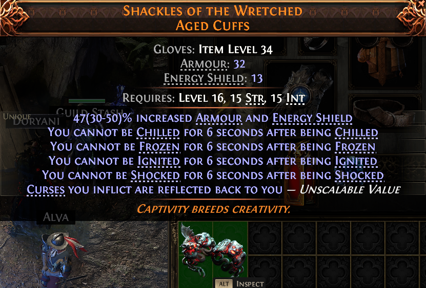 MMOJUGG Path of Exile 2 SHACKLES OF THE WRETCHED AGED CUFFS#946853 Details View of Item Function and Use