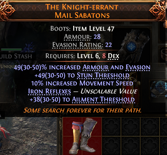 MMOJUGG Path of Exile 2 THE KNIGHT-ERRANT MAIL SABATONS#946856 Details View of Item Function and Use