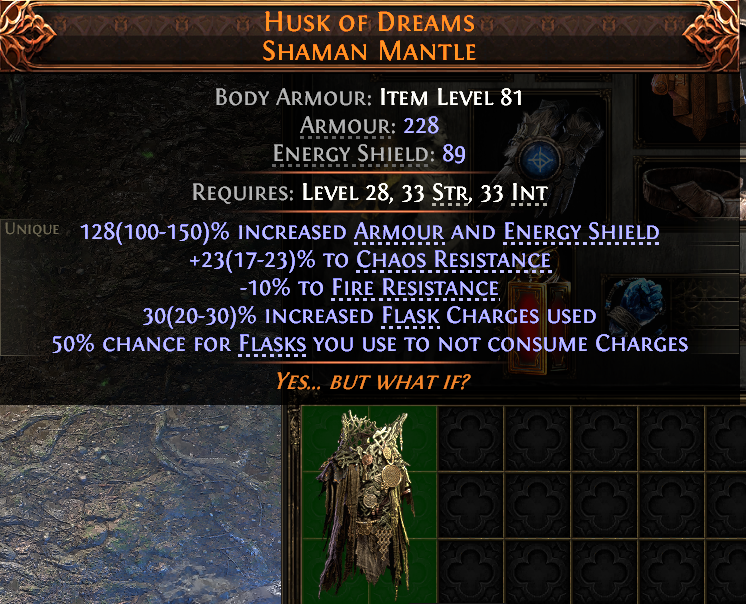 MMOJUGG Path of Exile 2 HUSK OF DREAMS SHAMAN MANTLE#946920 Details View of Item Function and Use