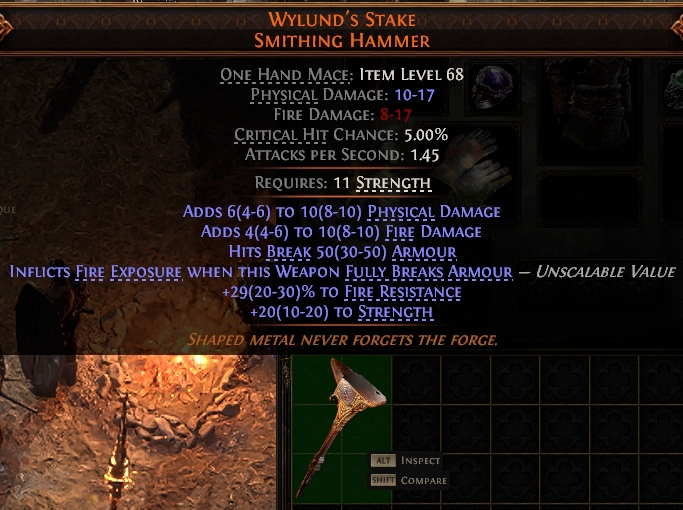 Path of Exile 2 WYLUND'S STAKE SMITHING HAMMER#947363 Details MMOJUGG Path of Exile 2 WYLUND'S STAKE SMITHING HAMMER#947363 Details View of Item Function and Use