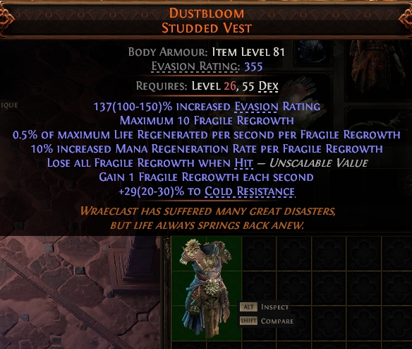 MMOJUGG Path of Exile 2 DUSTBLOOM STUDDED VEST#947918 Details View of Item Function and Use
