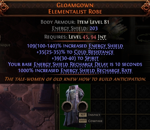PoE2 (Runes of Aldur 0.5.0) GLOAMGOWN ELEMENTALIST ROBE#947925 Details MMOJUGG Path of Exile 2 GLOAMGOWN ELEMENTALIST ROBE#947925 Details View of Item Function and Use