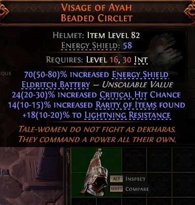 MMOJUGG Path of Exile 2 VISAGE OF AYAH BEADED CIRCLET#947930 Details View of Item Function and Use
