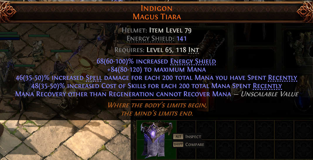 MMOJUGG Path of Exile 2 INDIGON MAGUS TIARA#948523 Details View of Item Function and Use