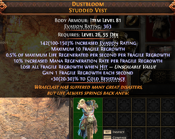 MMOJUGG Path of Exile 2 DUSTBLOOM STUDDED VEST#949218 Details View of Item Function and Use