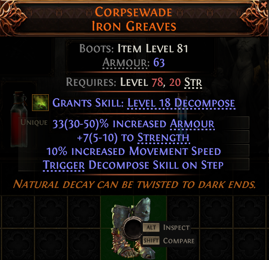 Path of Exile 2 CORPSEWADE IRON GREAVES#949478 Details MMOJUGG Path of Exile 2 CORPSEWADE IRON GREAVES#949478 Details View of Item Function and Use
