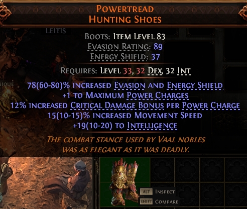 Path of Exile 2 POWERTREAD HUNTING SHOES#949839 Details MMOJUGG Path of Exile 2 POWERTREAD HUNTING SHOES#949839 Details View of Item Function and Use