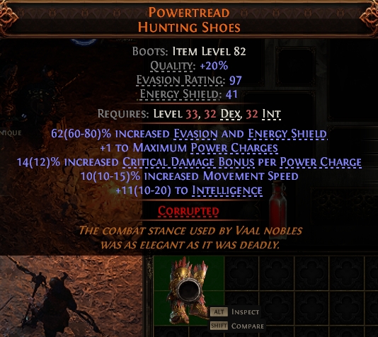 Path of Exile 2 POWERTREAD HUNTING SHOES#950031 Details MMOJUGG Path of Exile 2 POWERTREAD HUNTING SHOES#950031 Details View of Item Function and Use