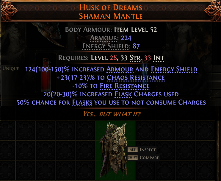 MMOJUGG Path of Exile 2 HUSK OF DREAMS SHAMAN MANTLE#950131 Details View of Item Function and Use