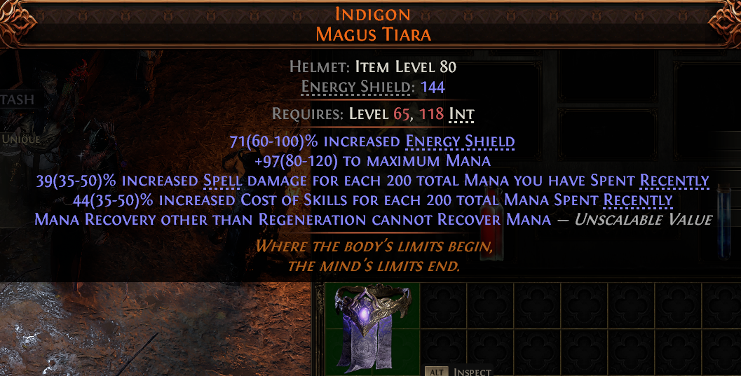 MMOJUGG Path of Exile 2 INDIGON MAGUS TIARA#950334 Details View of Item Function and Use