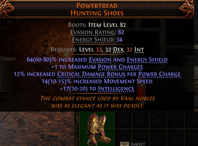 PoE2 (Runes of Aldur 0.5.0) POWERTREAD HUNTING SHOES#950352 Details MMOJUGG Path of Exile 2 POWERTREAD HUNTING SHOES#950352 Details View of Item Function and Use