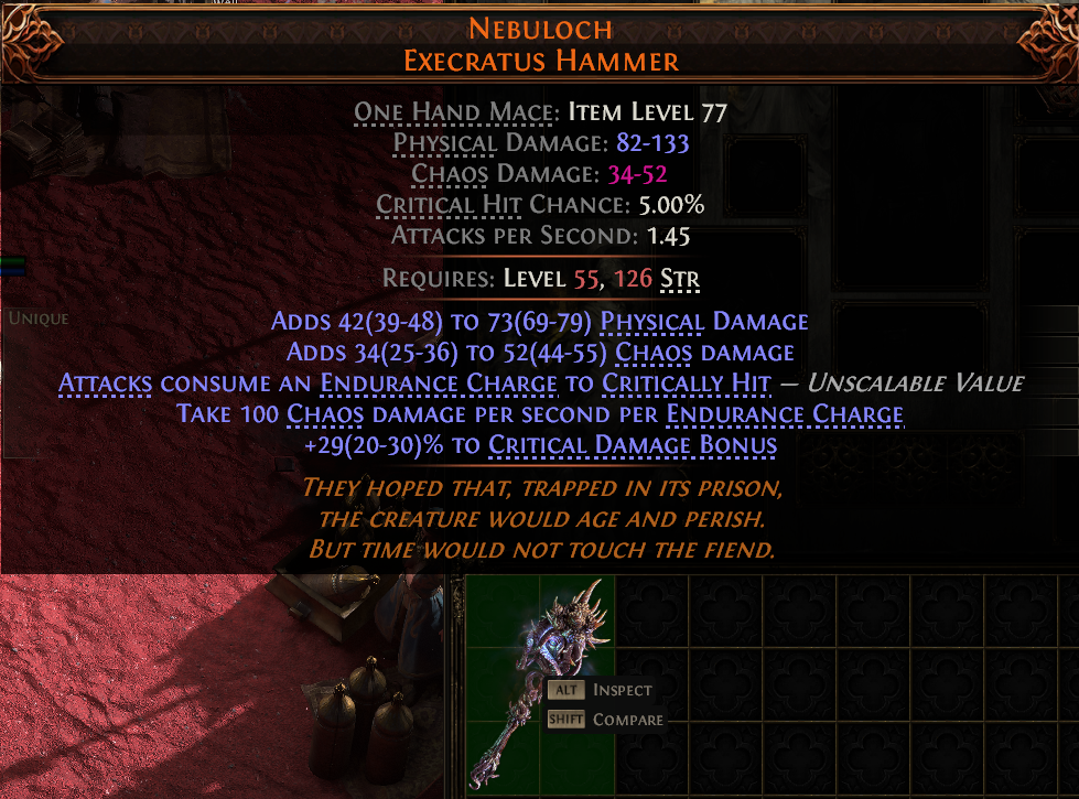 MMOJUGG Path of Exile 2 NEBULOCH EXECRATUS HAMMER#951456 Details View of Item Function and Use