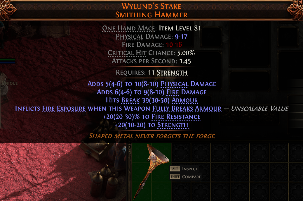 Path of Exile 2 WYLUND'S STAKE SMITHING HAMMER#951491 Details MMOJUGG Path of Exile 2 WYLUND'S STAKE SMITHING HAMMER#951491 Details View of Item Function and Use
