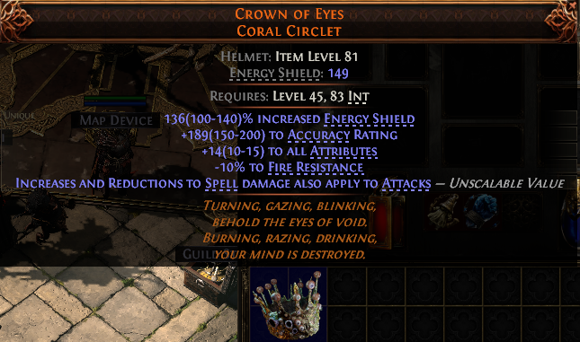 MMOJUGG Path of Exile 2 CROWN OF EYES CORAL CIRCLET#1028049 Details View of Item Function and Use
