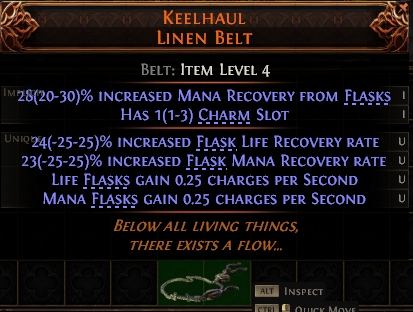 MMOJUGG Path of Exile 2 KEELHAUL LINEN BELT#1143907 Details View of Item Function and Use