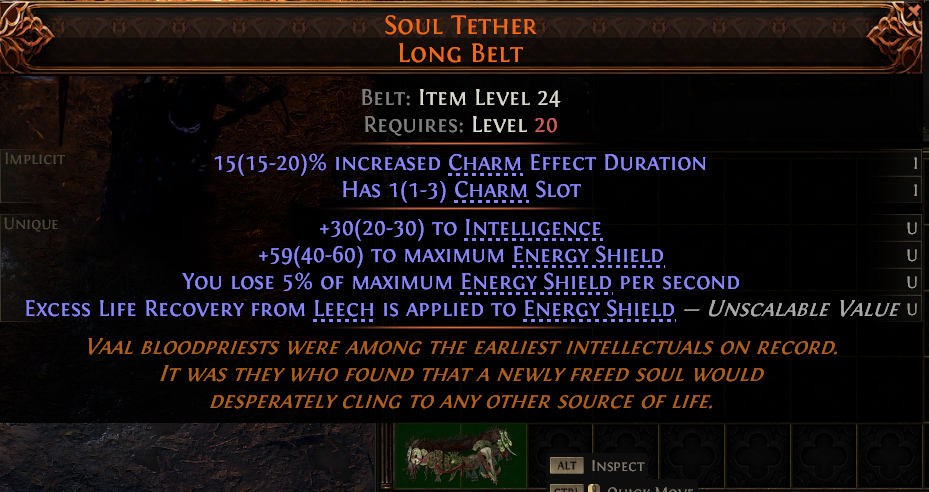 MMOJUGG Path of Exile 2 SOUL TETHER LONG BELT#1143959 Details View of Item Function and Use
