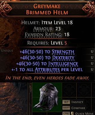 MMOJUGG Path of Exile 2 GREYMAKE BRIMMED HELM#1144034 Details View of Item Function and Use