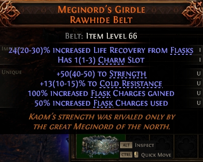 MMOJUGG Path of Exile 2 MEGINORD'S GIRDLE RAWHIDE BELT#1144036 Details View of Item Function and Use