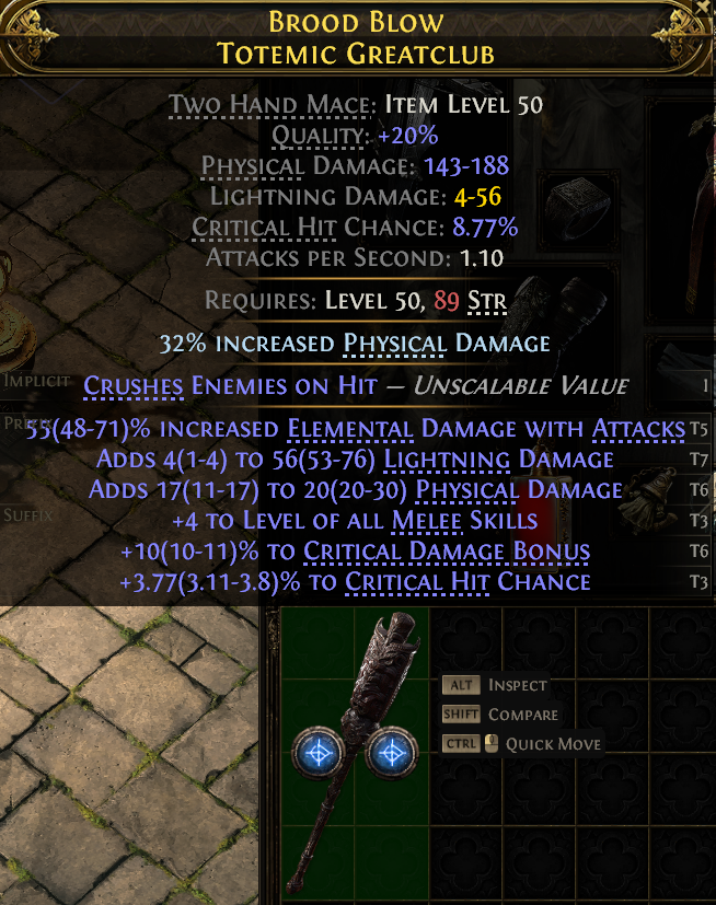 MMOJUGG Path of Exile 2 BROOD BLOW TOTEMIC GREATCLUB#1144113 Buying Page Display