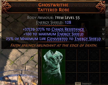 MMOJUGG Path of Exile 2 GHOSTWRITHE TATTERED ROBE#1144220 Details View of Item Function and Use