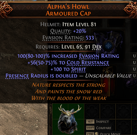MMOJUGG Path of Exile 2 ALPHA'S HOWL ARMOURED CAP#1144433 Buying Page Display
