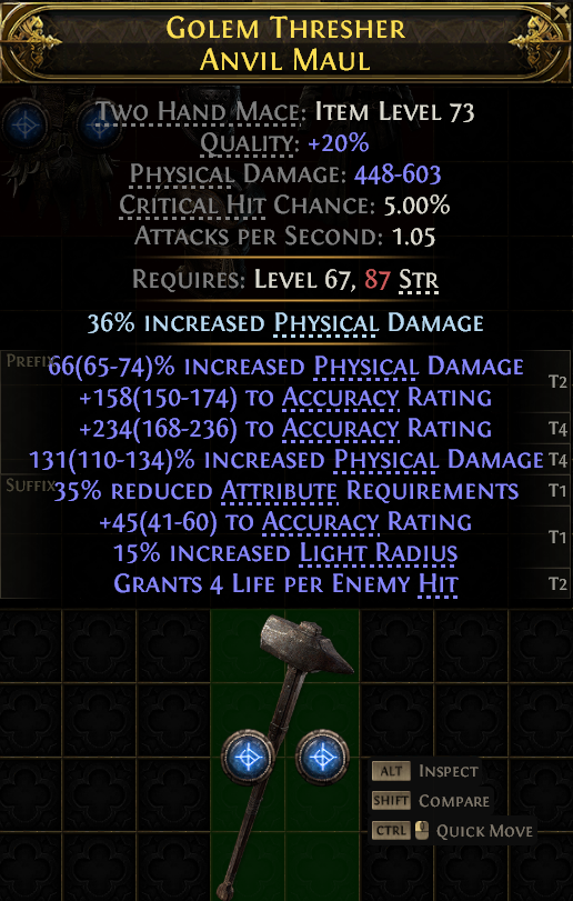 MMOJUGG Path of Exile 2 GOLEM THRESHER ANVIL MAUL#1144603 Buying Page Display