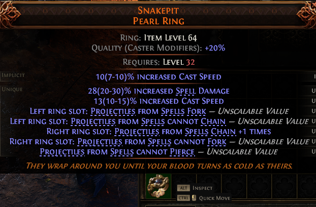 MMOJUGG Path of Exile 2 SNAKEPIT PEARL RING#1144681 Details View of Item Function and Use