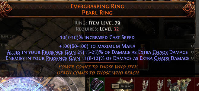 MMOJUGG Path of Exile 2 EVERGRASPING RING PEARL RING#1144725 Details View of Item Function and Use
